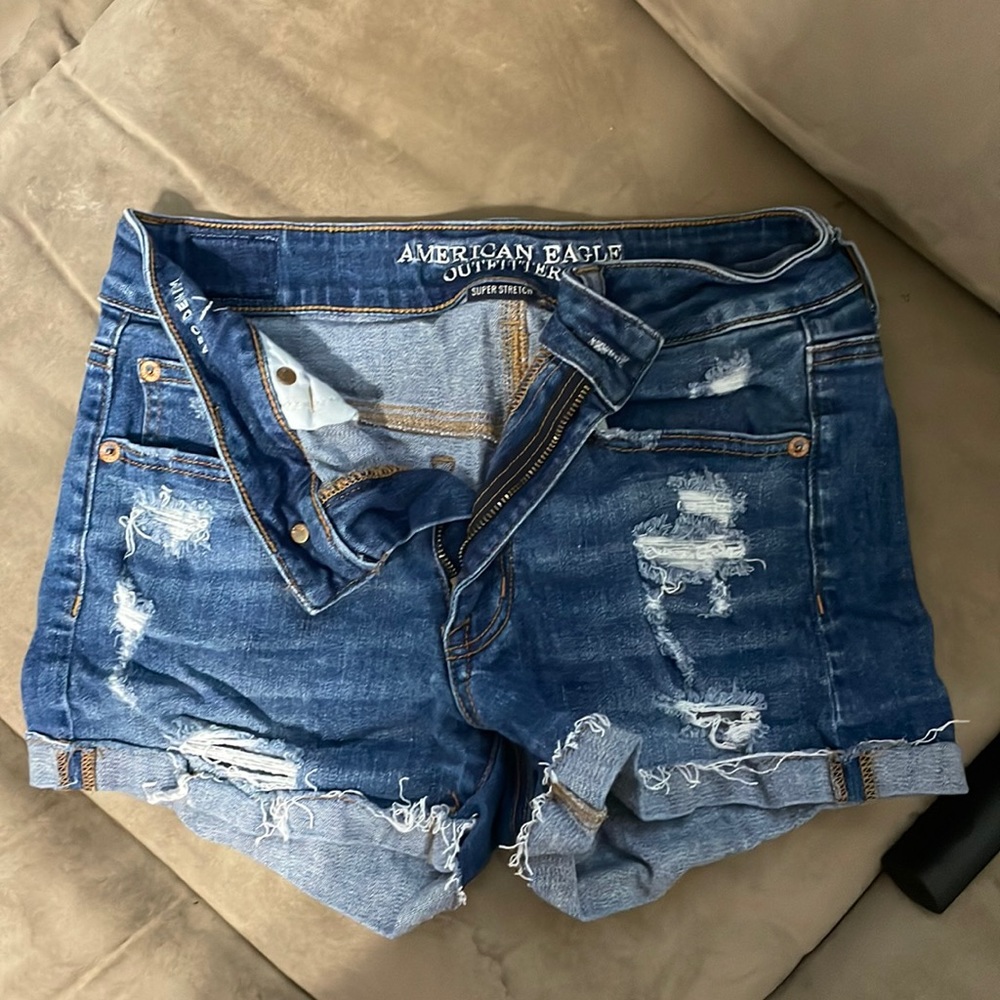 AE super stretch jean shorts